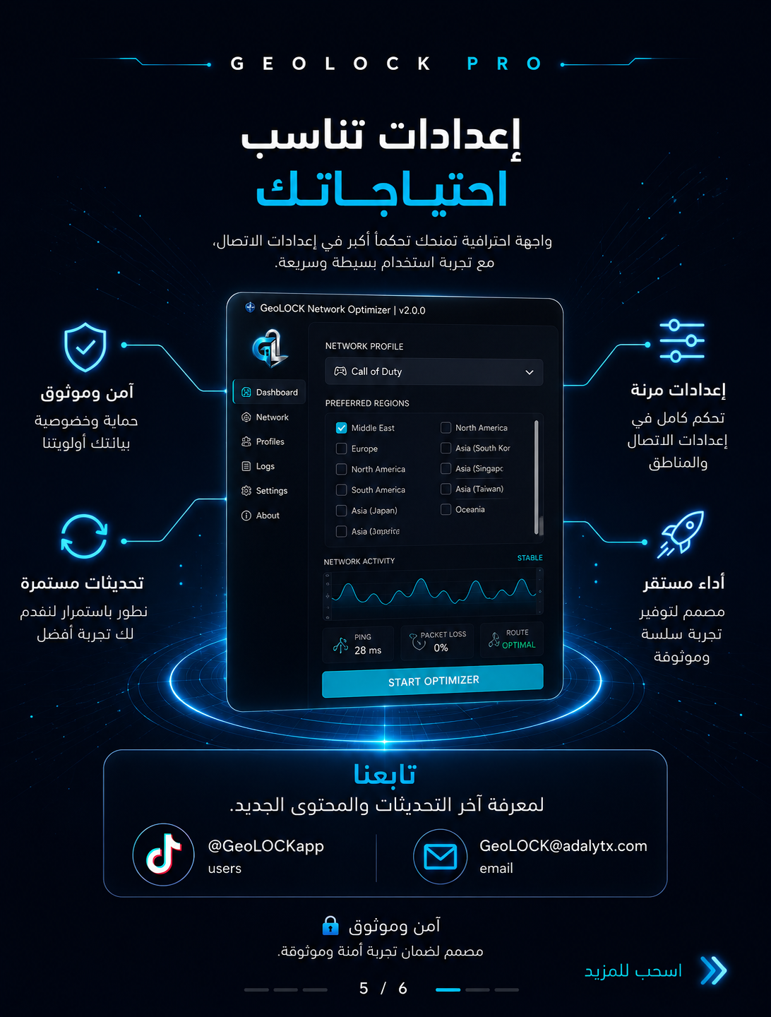 GeoLOCK Network Diagnostic Screen